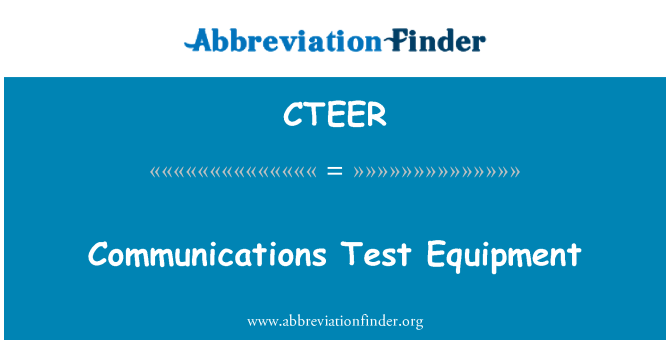 CTEER: Komunikacijska oprema