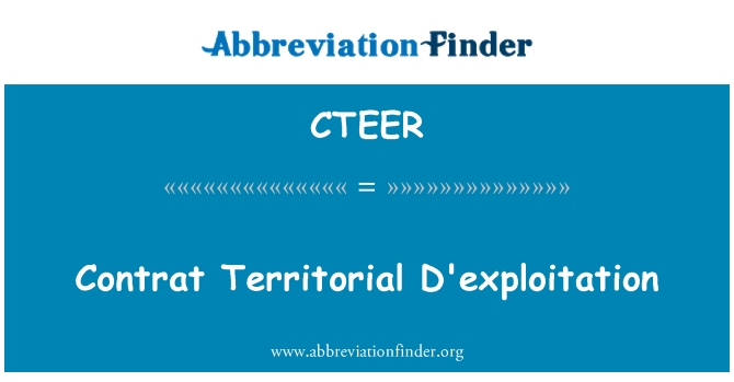 CTEER: Contrat Territorial D'exploitation