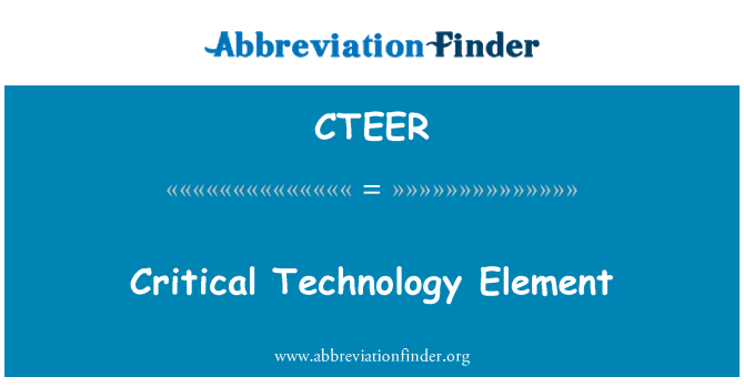 CTEER: Элемент критические технологии