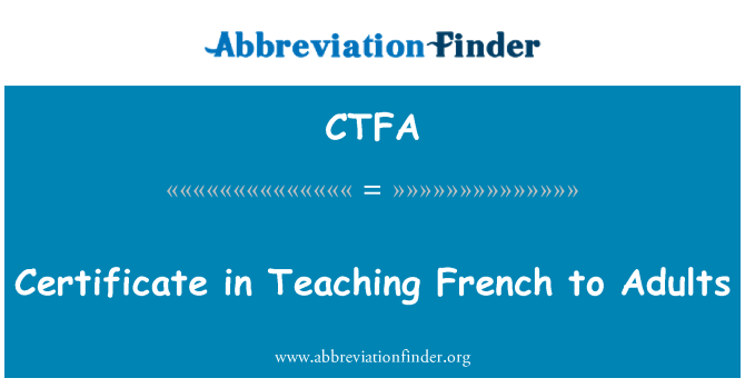 CTFA: Todistus opetus ranskaksi aikuisille