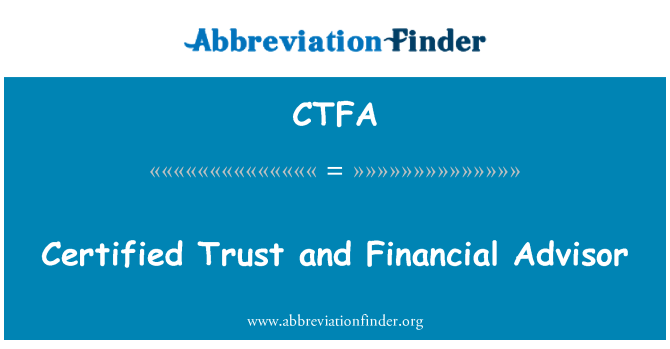 CTFA: Confiança certificat i assessor financer