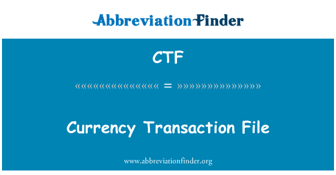 CTF: Ffeil trafodiad arian cyfred