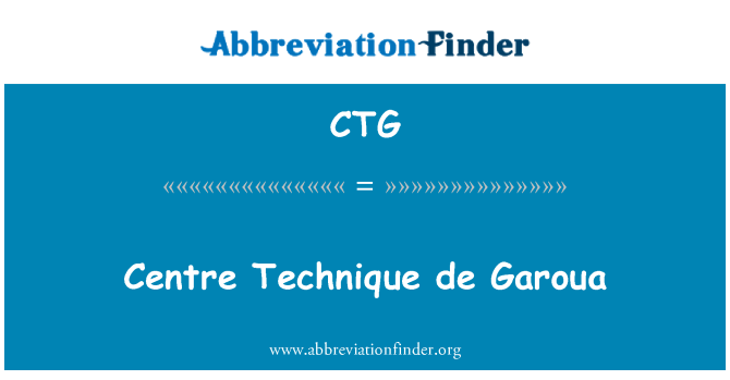 CTG: Centrum techniek de Garoua