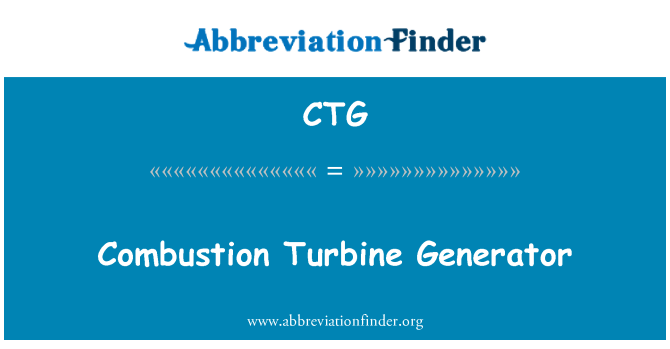 CTG: Förbränning turbingeneratorn