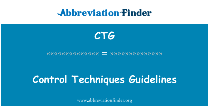 CTG: Orientações técnicas de controle