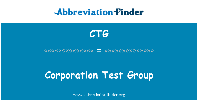 CTG: Corporation-testgroep