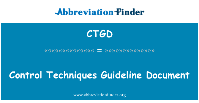 CTGD: Document de directriu de tècniques de control