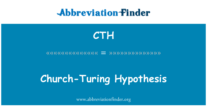 CTH: Kirken-Turing hypotese