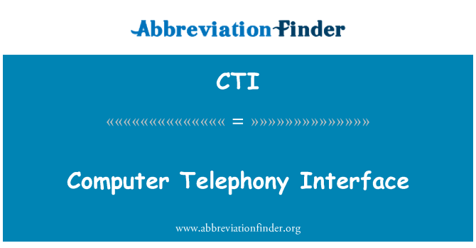 CTI: Computer Telephony Interface