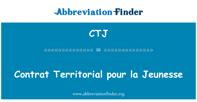 CTJ: Wilayah Contrat tuangkan la Jeunesse