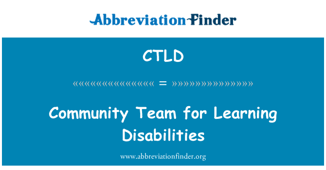 CTLD: Mokymosi negalia komanda Bendrijos
