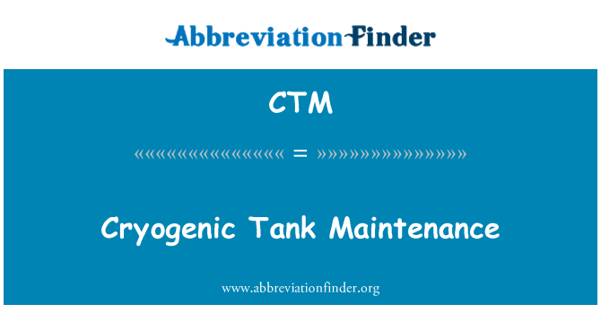 CTM: Kryogene Tank vedligeholdelse