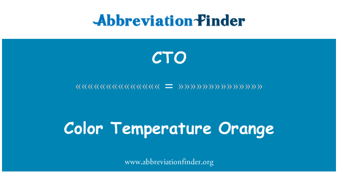 CTO: رنگ درجہ حرارت اورنج