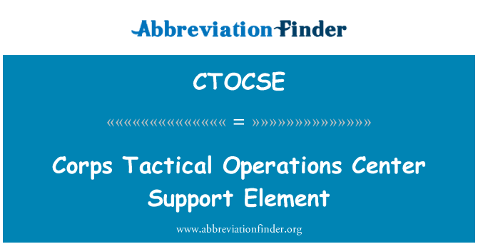 CTOCSE: Sbor Tactical Operations Center podpory prvek