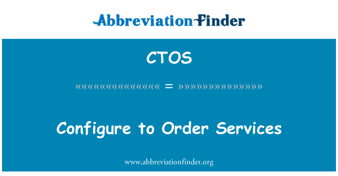 CTOS: ऑर्डर करने के लिए सेवाएँ कॉन्फ़िगर करें