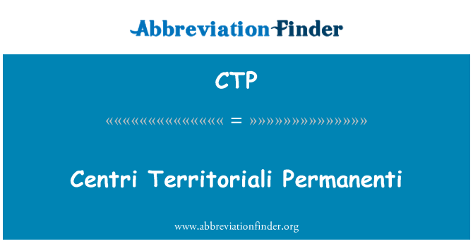 CTP: Centri Territoriali Permanenti