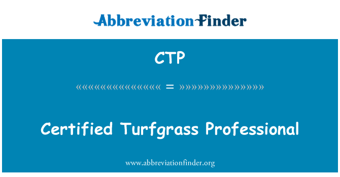 CTP: Ardystiedig Turfgrass proffesiynol