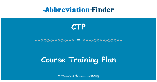 CTP: Course Training Plan