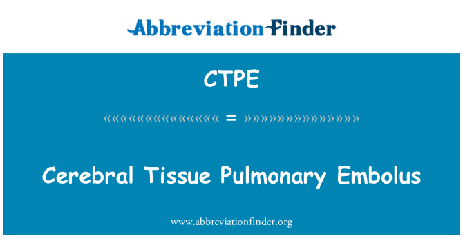 CTPE: Embolus Pulmonaire cérébrale papye twalèt