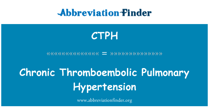 CTPH: 만성 Thromboembolic 폐 동맥 고혈압