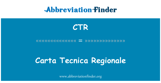CTR: Carta Tecnica Regionale