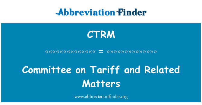 CTRM: Commissione tariffa e questioni connesse