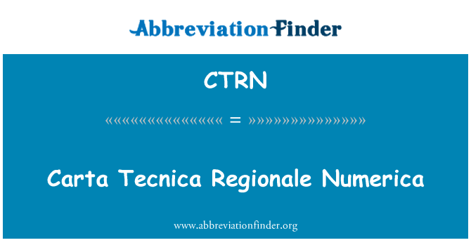 CTRN: Carta Tecnica Regionale numerické