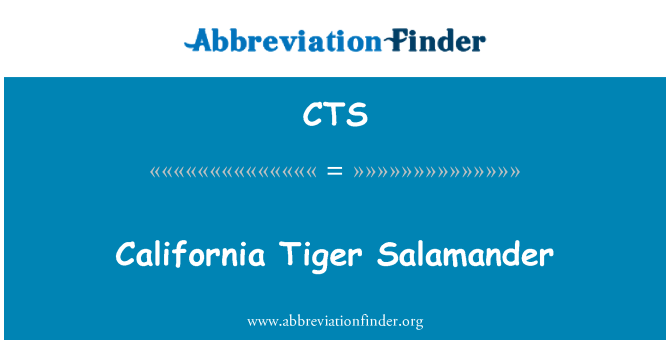 CTS: California Tiger Salamander