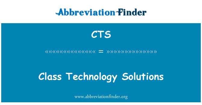 CTS: Trieda technologické riešenia