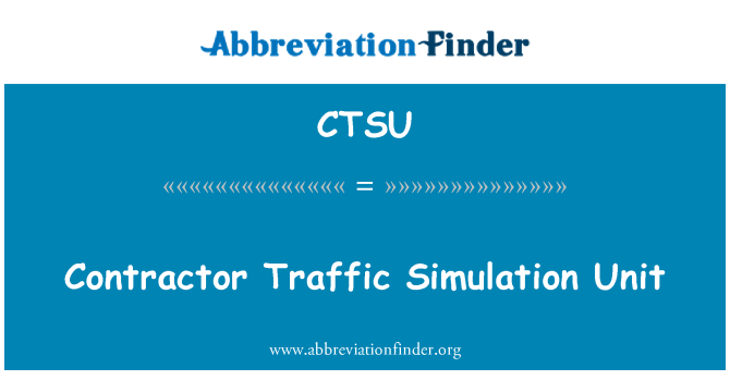 CTSU: Auftragnehmer Traffic Simulation Unit