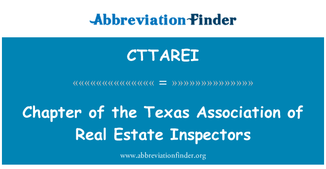 CTTAREI: Chapter of the Texas Association of Real Estate Inspectors