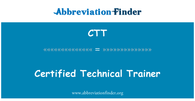 CTT: Chứng nhận huấn luyện kỹ thuật