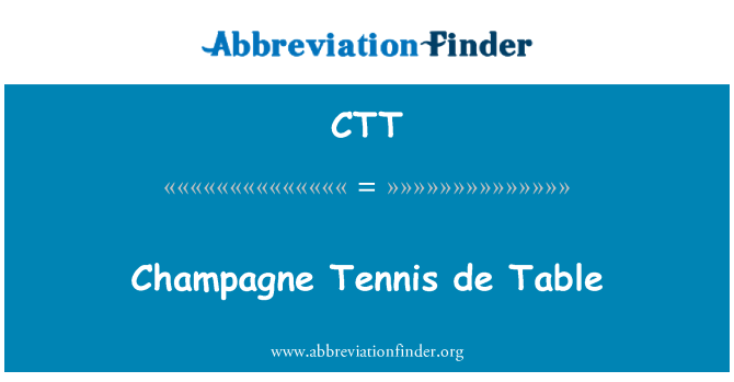 CTT: Sampanie tenis de masa