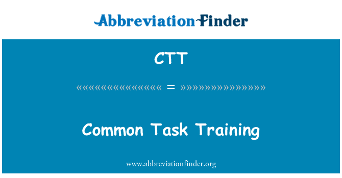 CTT: Formation aux tâches courantes