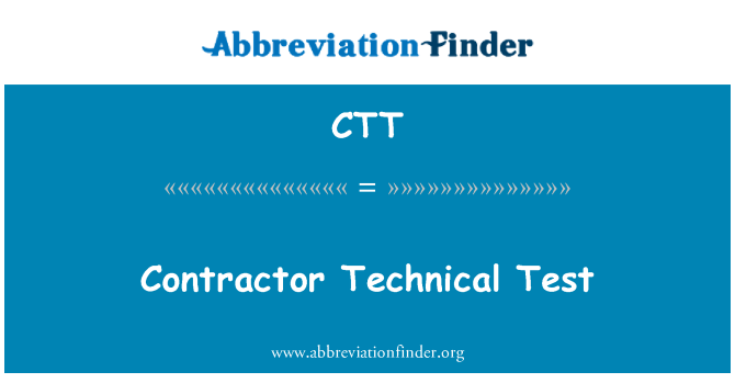 CTT: الاختبار التقني المقاول