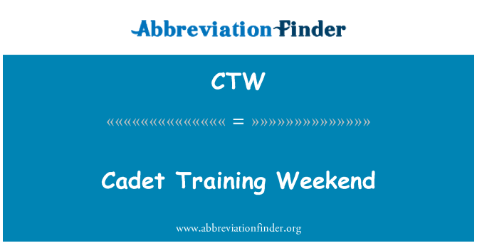 CTW: Kadet trening vikend