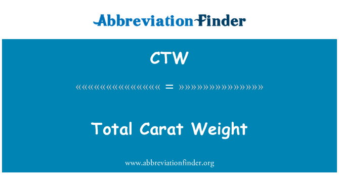 CTW: Total Karatgewicht