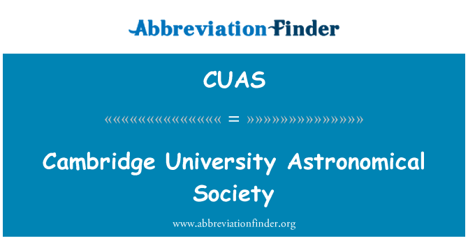 CUAS: Cambridge University sosyete astronomik