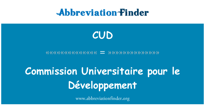CUD: Комісії Universitaire pour le Французьким агентством розвитку