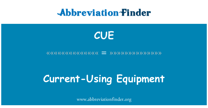 CUE: 전류를 사용 하 여 장비