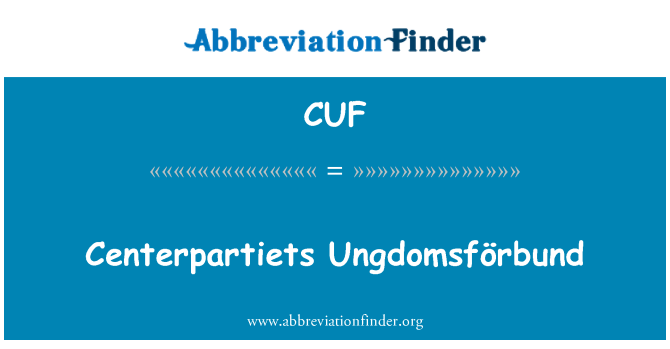 CUF: Centerpartiets Ungdomsförbund