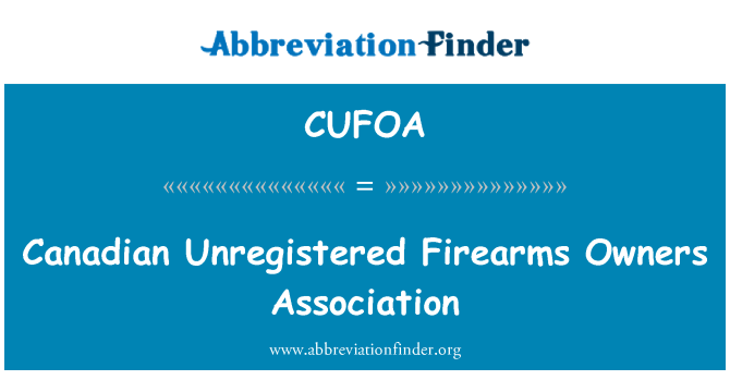 CUFOA: Združenje lastnikov kanadski neregistriranega orožja