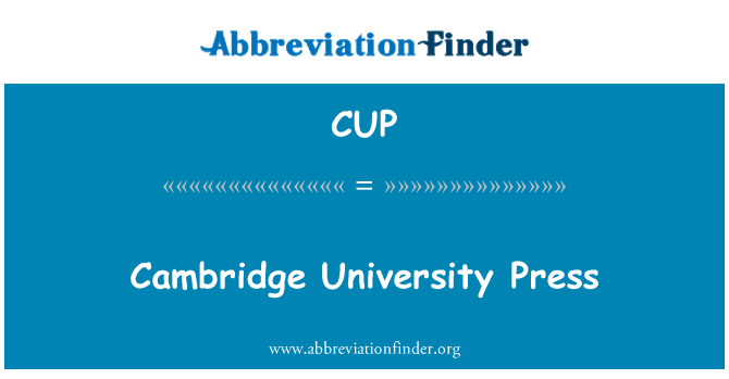 CUP: کیمبرج یونیورسٹی پریس