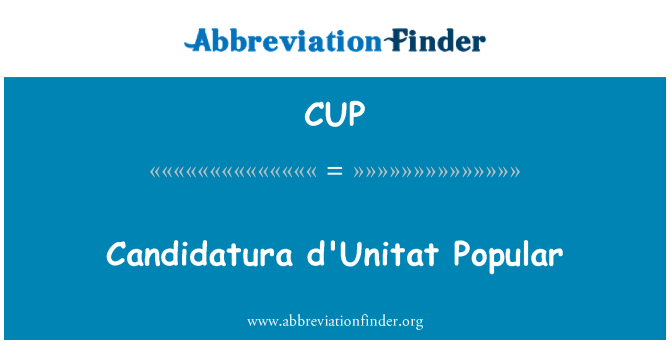 CUP: Candidatura d'Unitat 인기