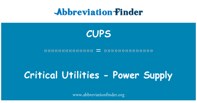 CUPS: Kritiske Utilities - strømforsyning