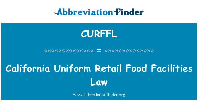 CURFFL: California Uniform Retail Food Facilities Law
