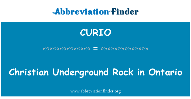 CURIO: คริสเตียนร็อกใต้ดินในออนตาริโอ