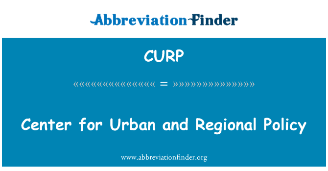 CURP: Centar za urbane i regionalne politike