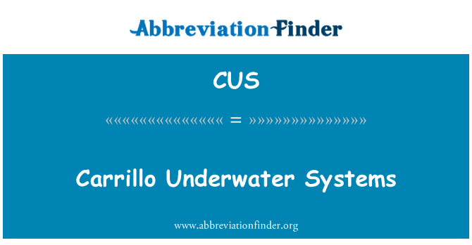 CUS: Carrillo podvodní systémy