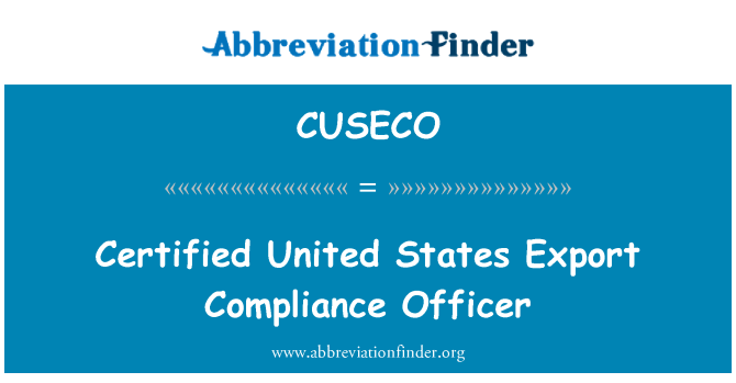 CUSECO: Statele Unite ale Americii certificat Export Compliance Officer